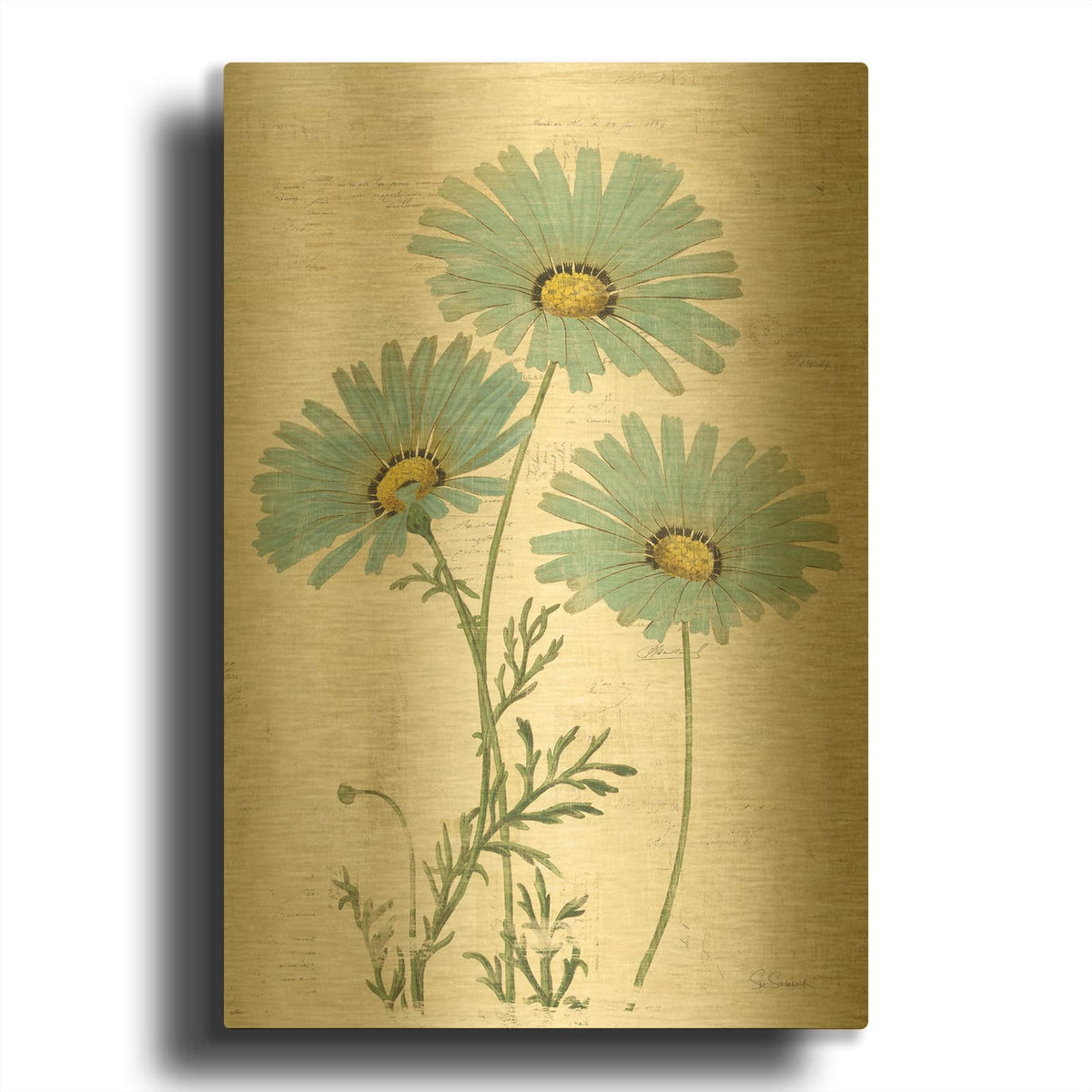 'Bloemen Boek IV v2' By Sue Schlabach Gold Metal Wall Art