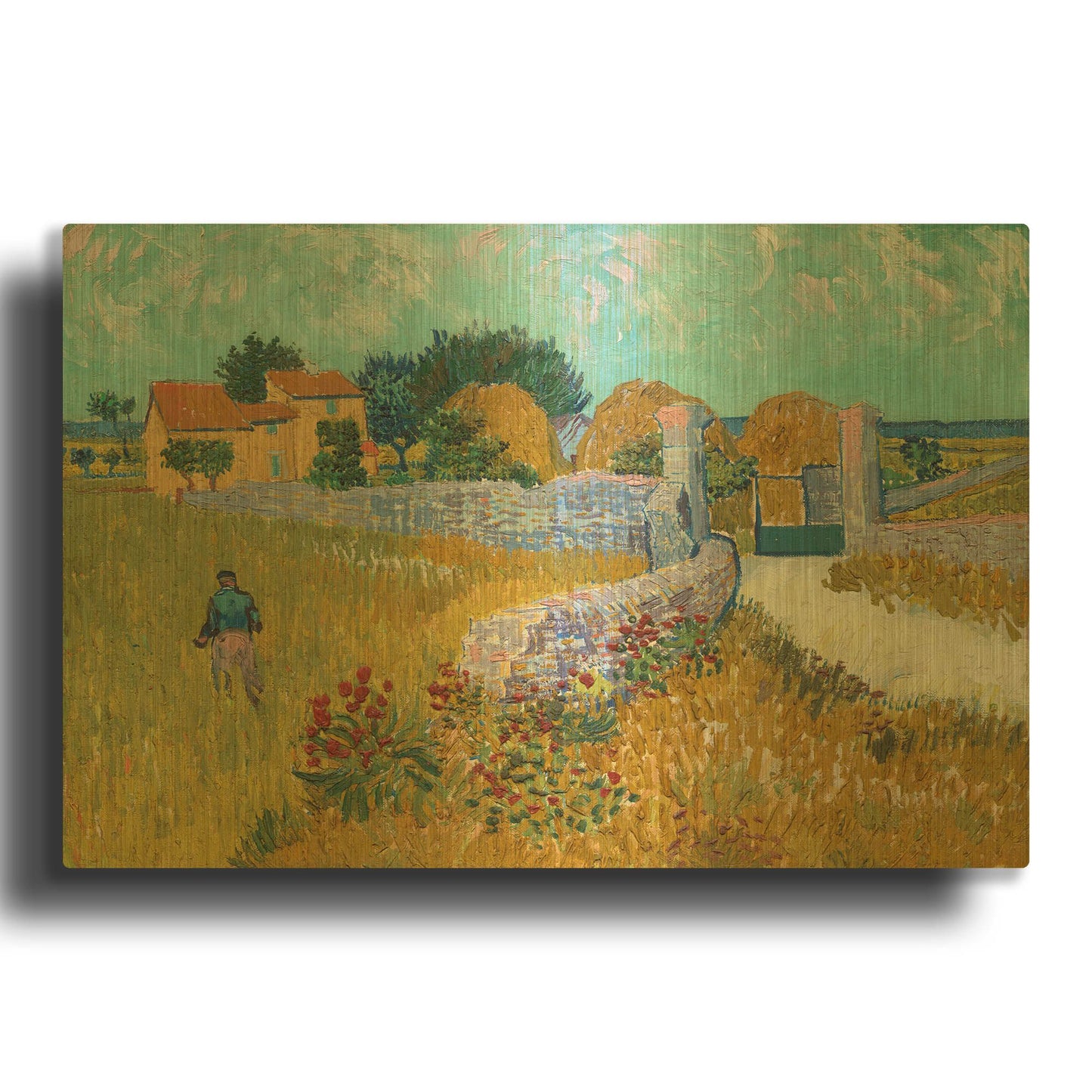 'Farmhouse in provence' By Vincent Van Gogh Gold Metal Wall Art