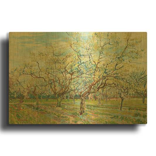 'The White Orchard' By Vincent Van Gogh Gold Metal Wall Art