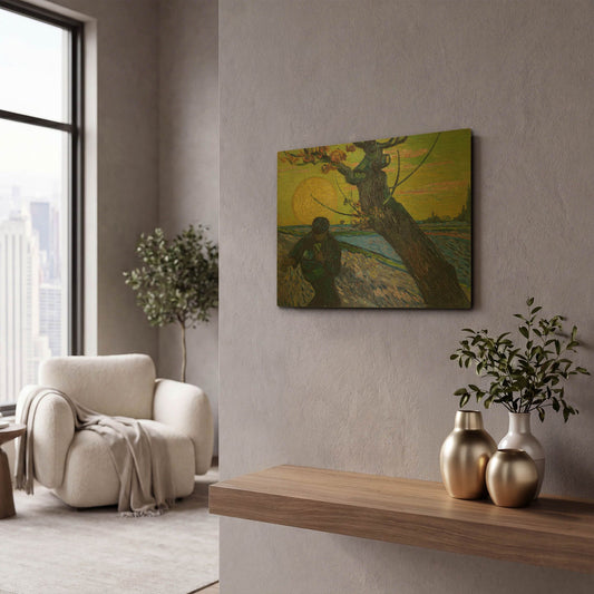 'The Sower' By Vincent Van Gogh Gold Metal Wall Art