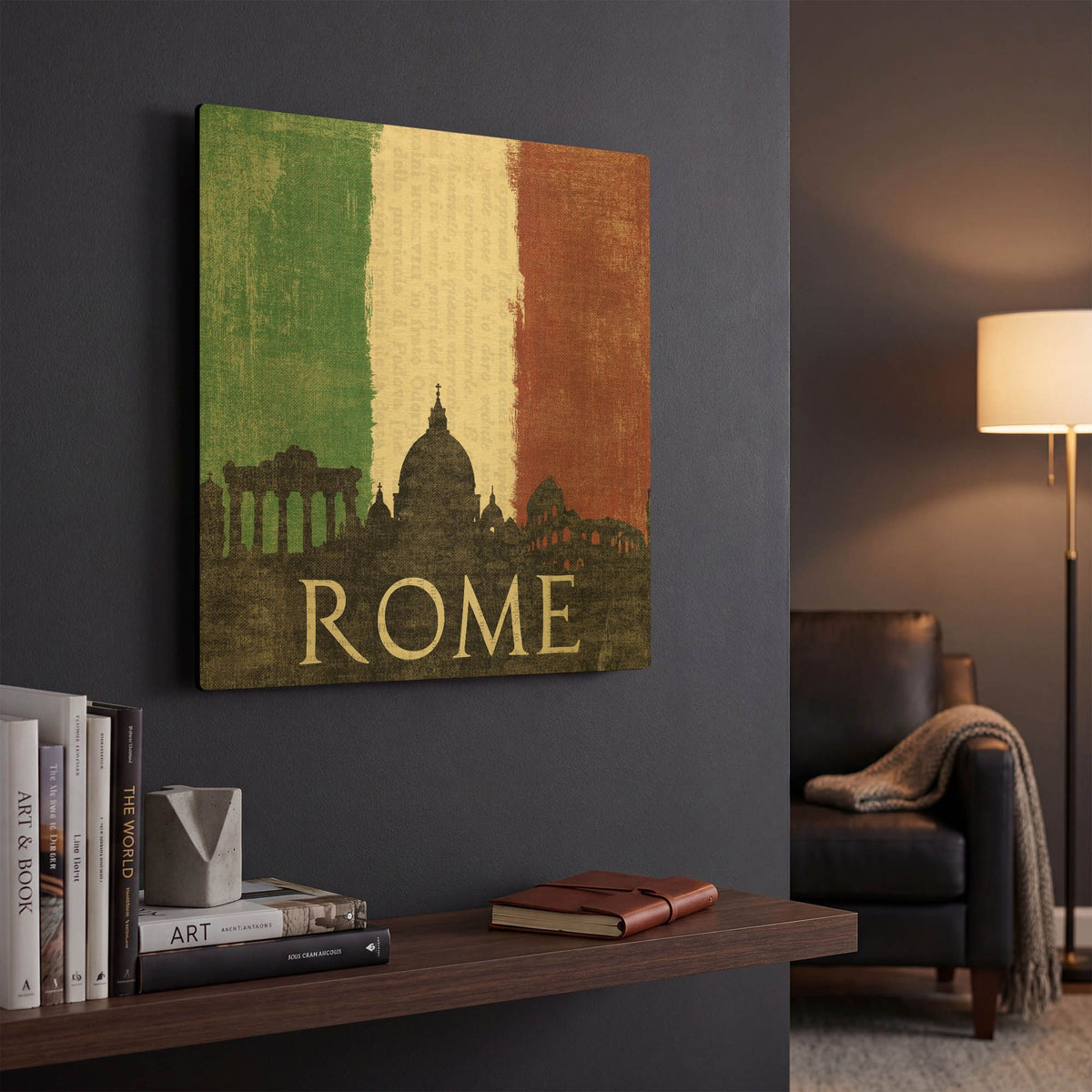 'Rome' By Moira Hershey Gold Metal Wall Art