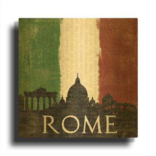 'Rome' By Moira Hershey Gold Metal Wall Art