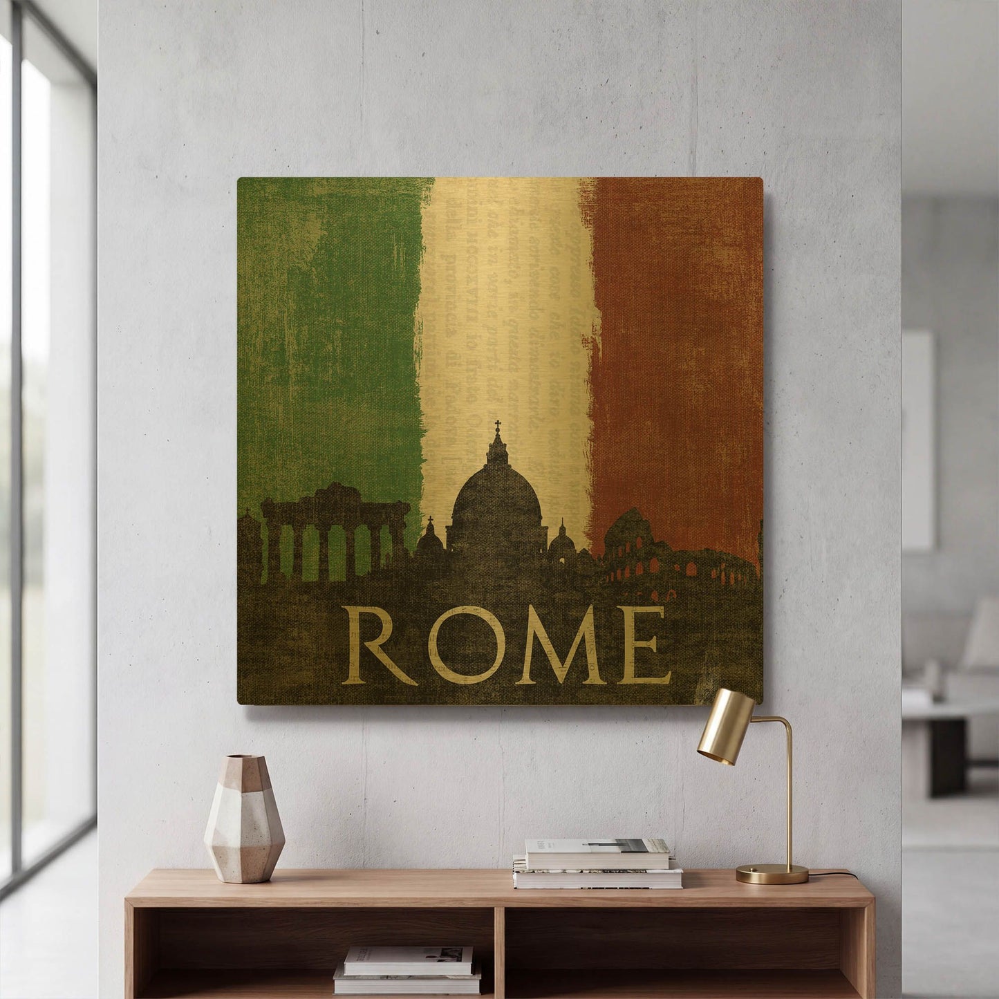 'Rome' By Moira Hershey Gold Metal Wall Art