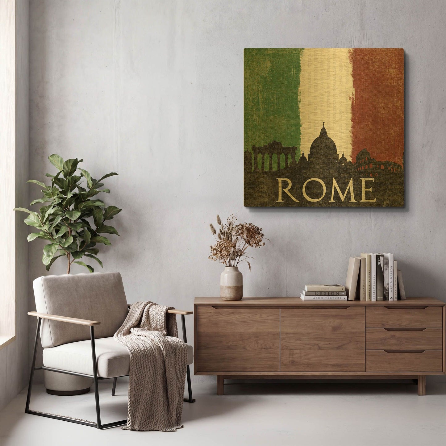 'Rome' By Moira Hershey Gold Metal Wall Art