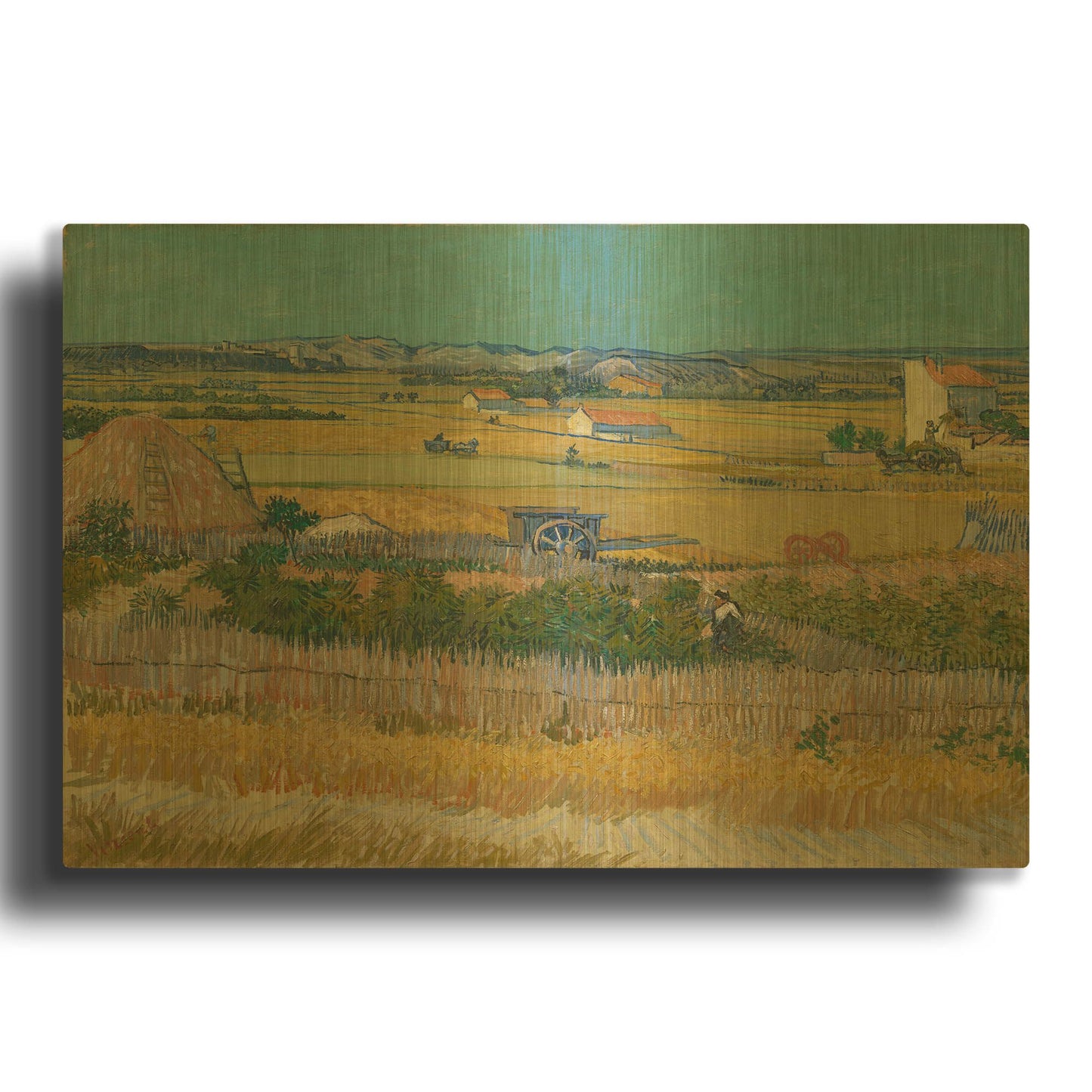 'The Harvest' By Vincent Van Gogh Gold Metal Wall Art