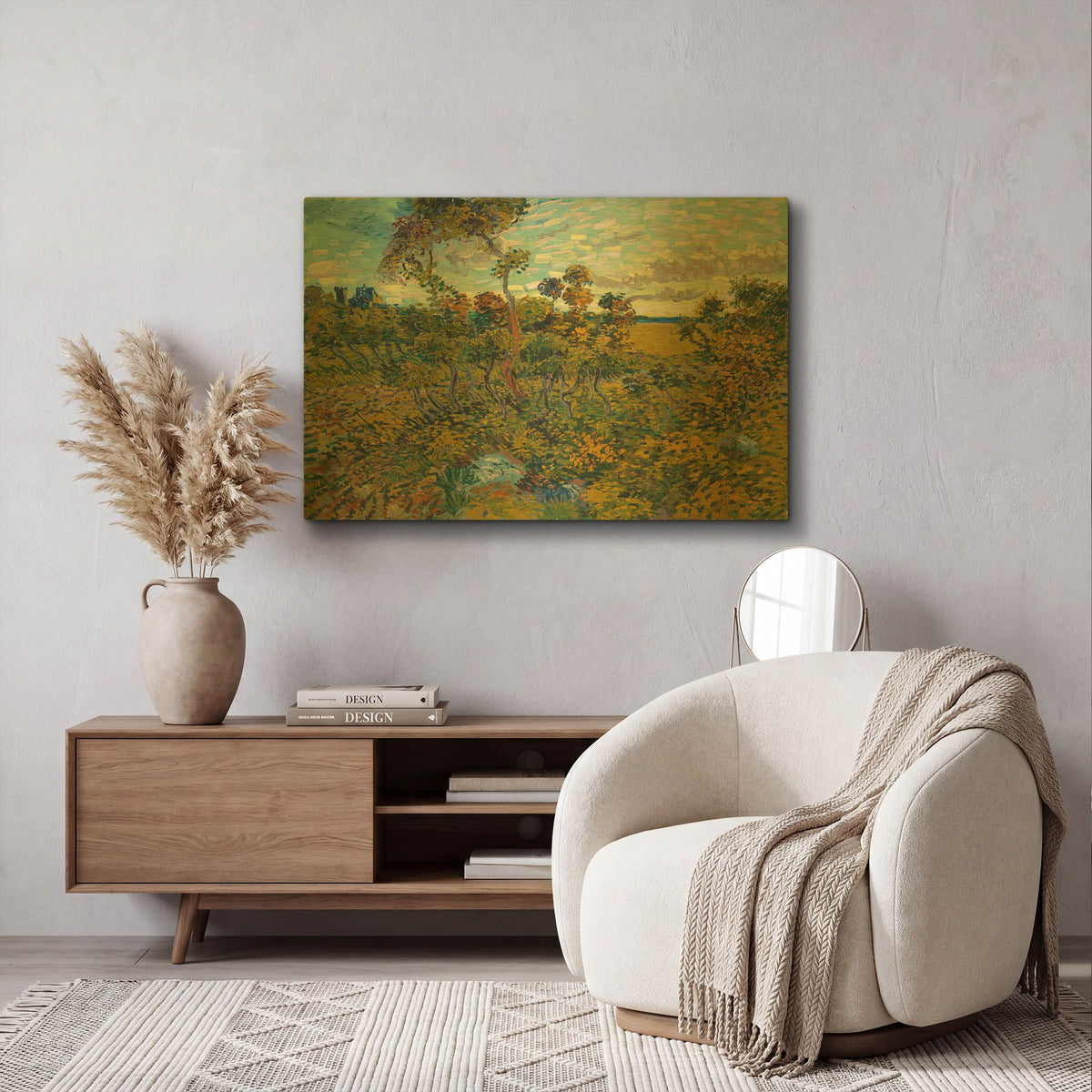 'Sunset At Montmajour 1888' By Vincent Van Gogh Gold Metal Wall Art