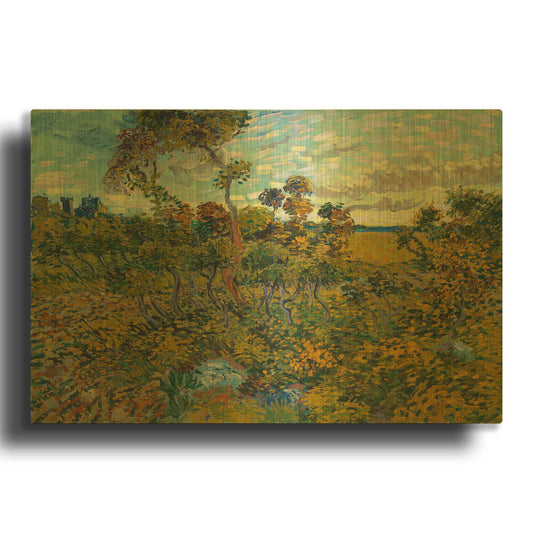 'Sunset At Montmajour 1888' By Vincent Van Gogh Gold Metal Wall Art