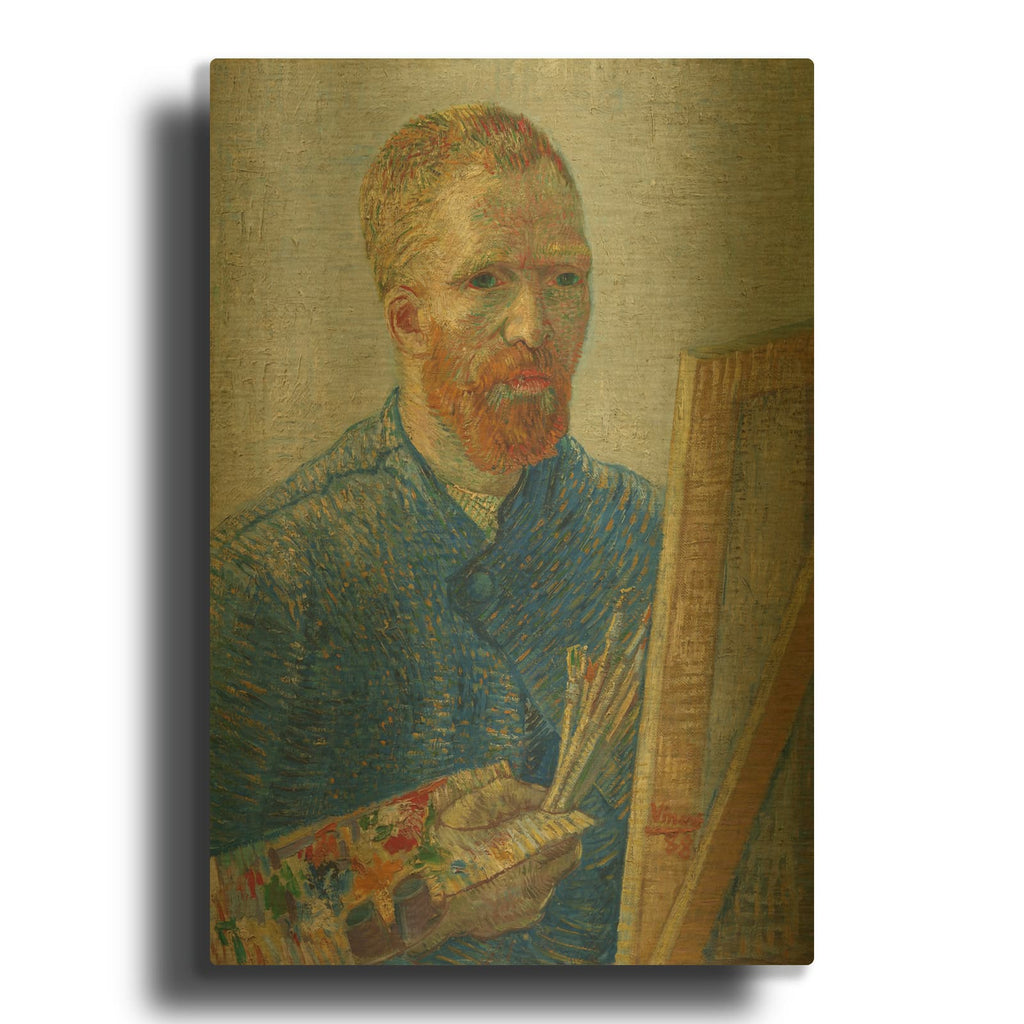 'Self-Portrait As A Painter' By Vincent Van Gogh Gold Metal Wall Art