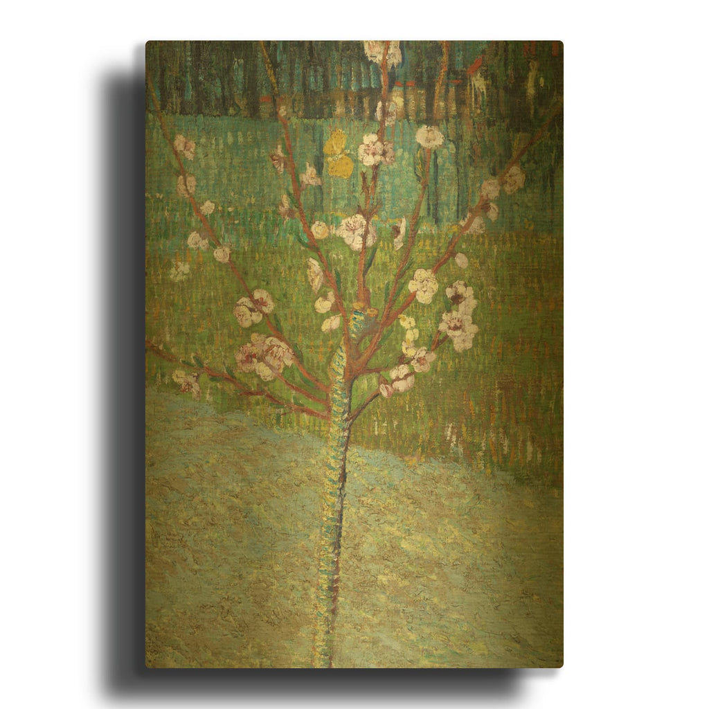 'Peach Tree In Blossom' By Vincent Van Gogh Gold Metal Wall Art