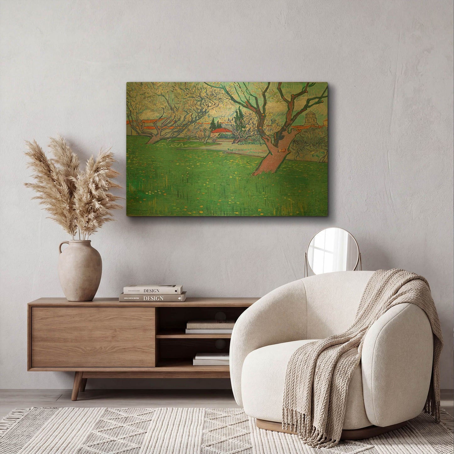 'Orchards In Blossom, View Of Arles' By Vincent Van Gogh Gold Metal Wall Art