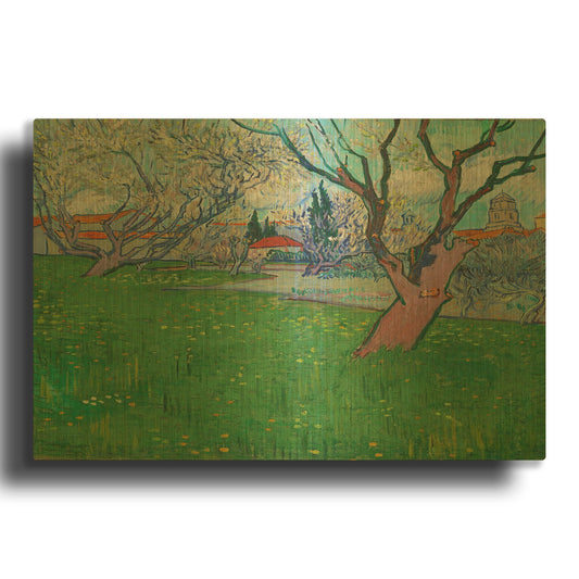 'Orchards In Blossom, View Of Arles' By Vincent Van Gogh Gold Metal Wall Art