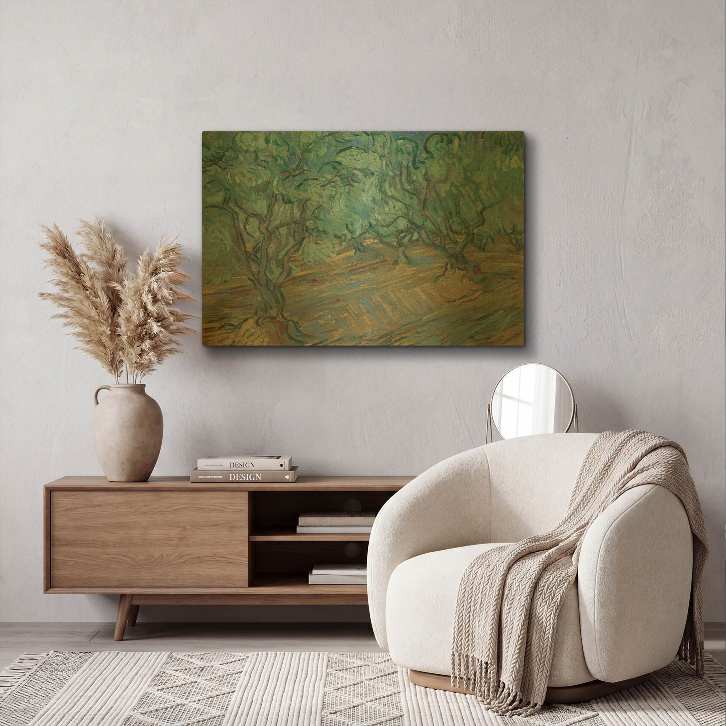 'Olive Grove' By Vincent Van Gogh Gold Metal Wall Art