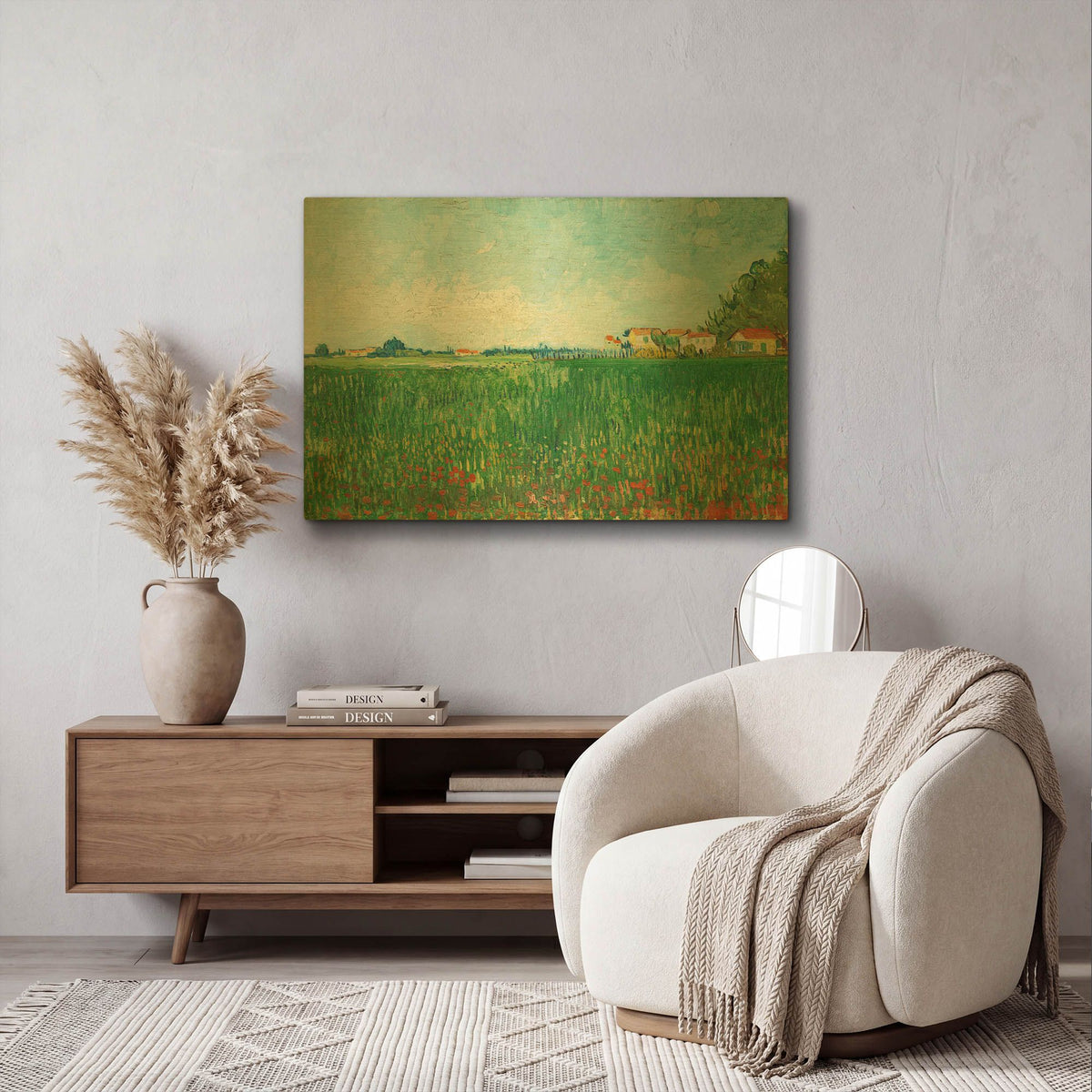 'Field With Poppies' By Vincent Van Gogh Gold Metal Wall Art