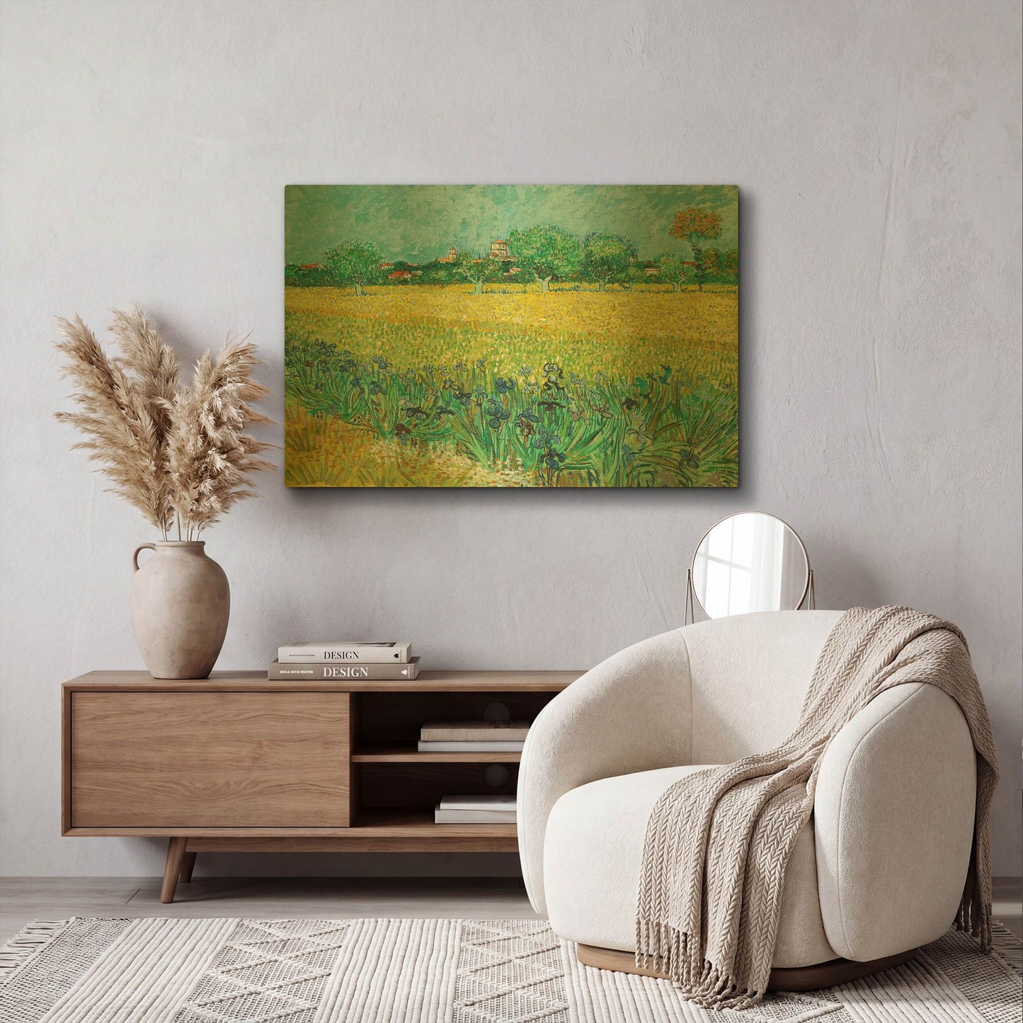 'Field With Irises Near Arles' By Vincent Van Gogh Gold Metal Wall Art