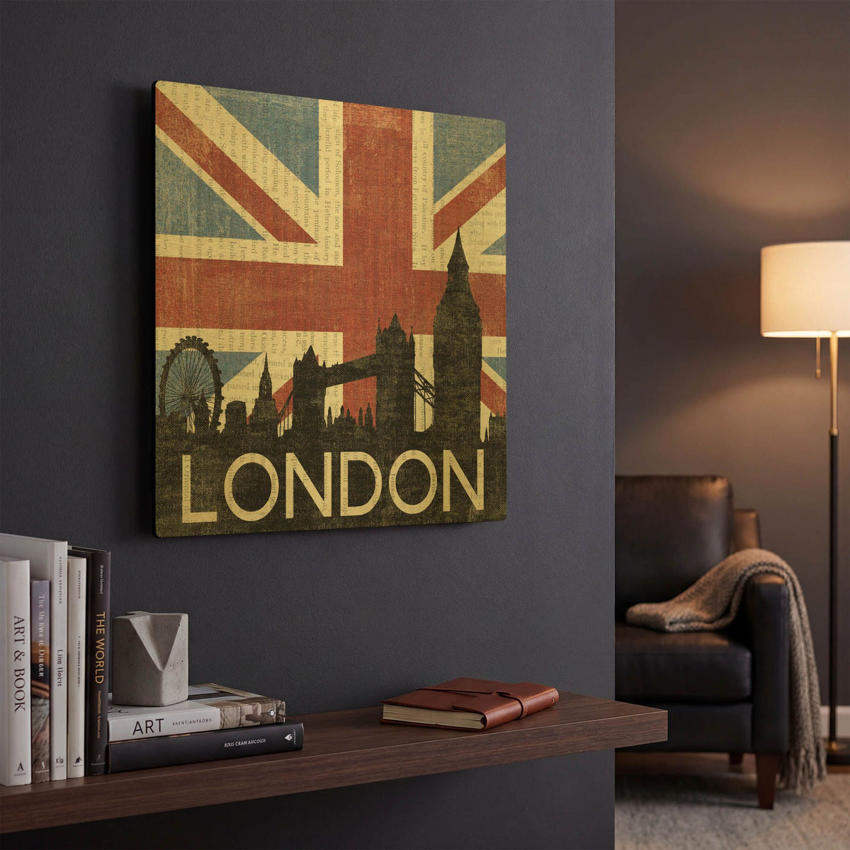'London' By Moira Hershey Gold Metal Wall Art