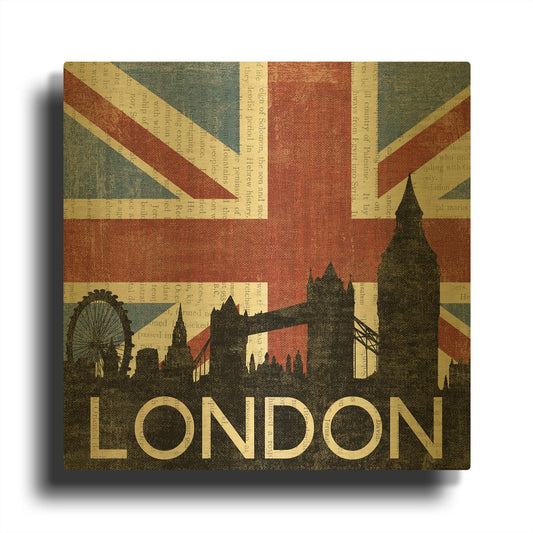 'London' By Moira Hershey Gold Metal Wall Art