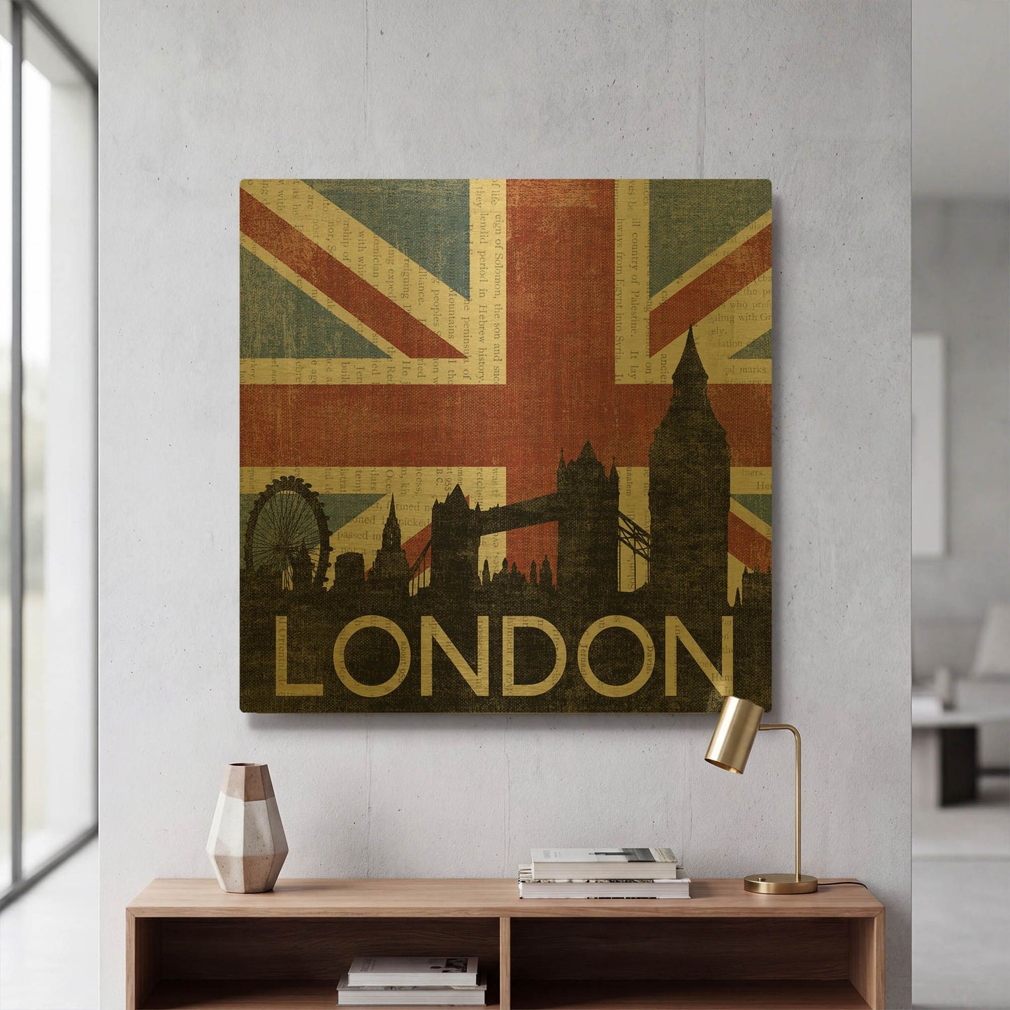 'London' By Moira Hershey Gold Metal Wall Art
