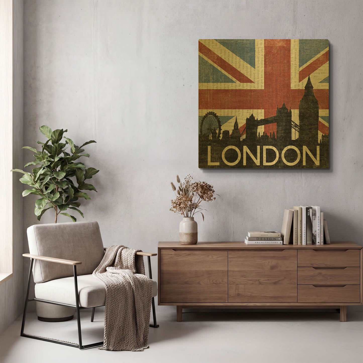 'London' By Moira Hershey Gold Metal Wall Art