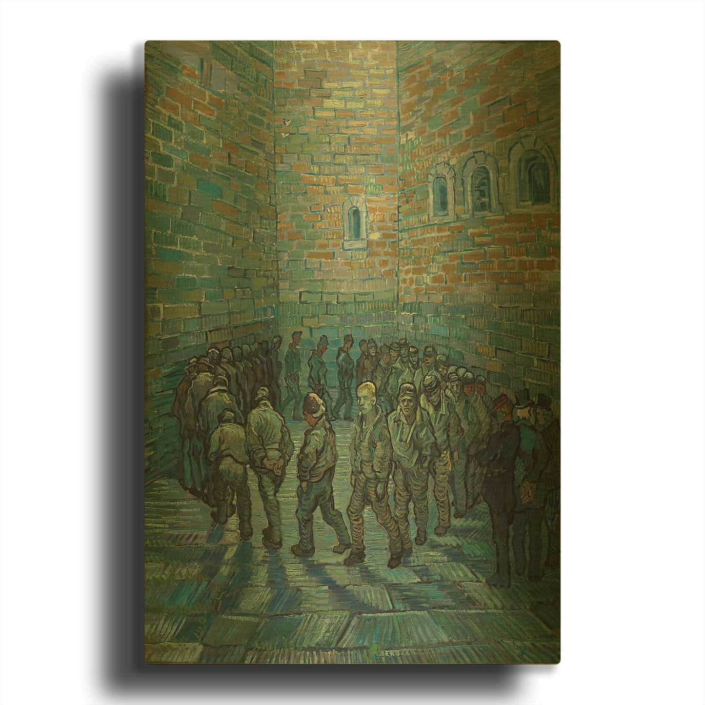 'The Prison Courtyard' By Vincent Van Gogh Gold Metal Wall Art