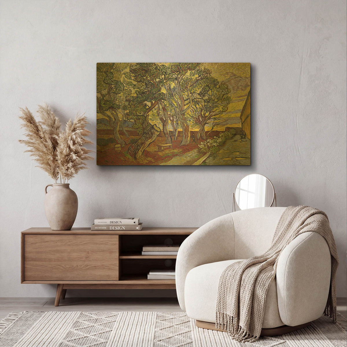 'The Garden Of Saint Paul' By Vincent Van Gogh Gold Metal Wall Art