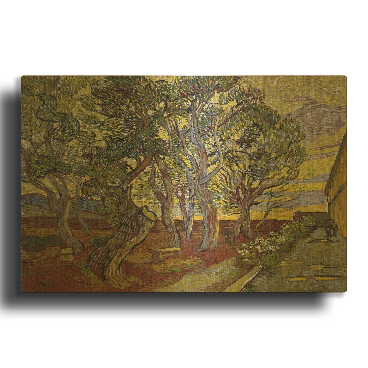 'The Garden Of Saint Paul' By Vincent Van Gogh Gold Metal Wall Art