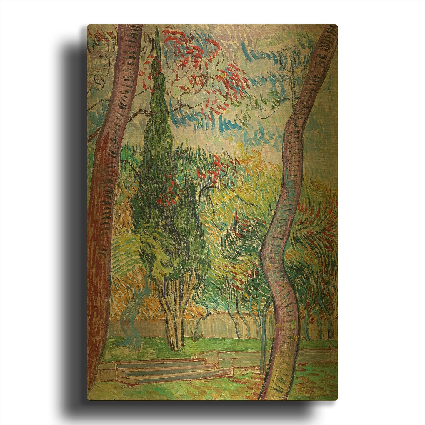 'Parc De L' By Vincent Van Gogh Gold Metal Wall Art