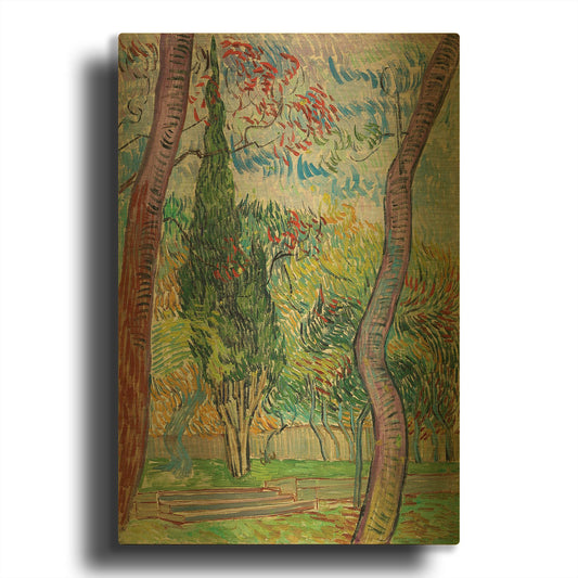 'Parc De L' By Vincent Van Gogh Gold Metal Wall Art