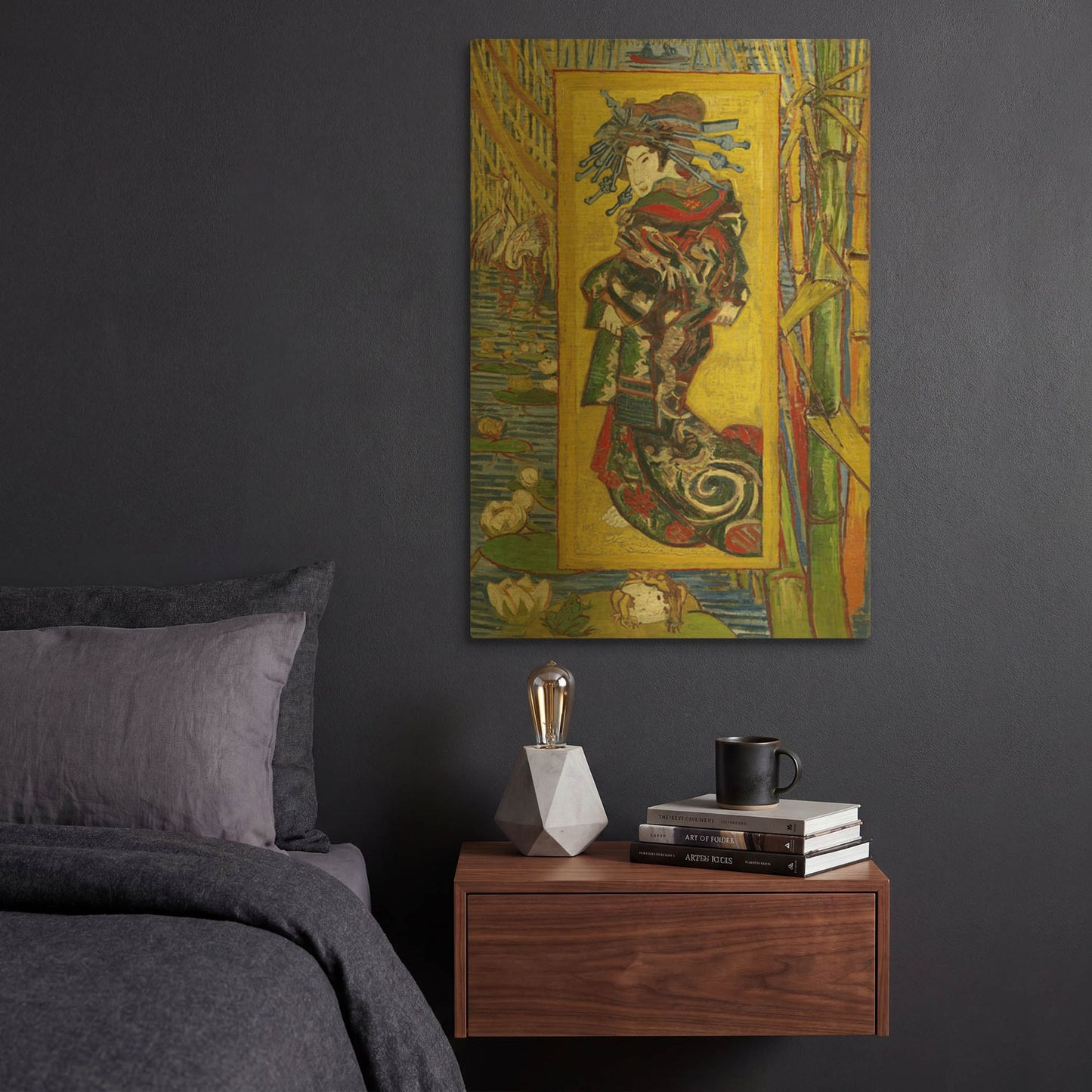 'Courtesan- After Eisen' By Vincent Van Gogh Gold Metal Wall Art