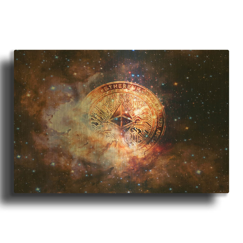 'Ethereum Nebula' By Luxe Gold Metal Wall Art