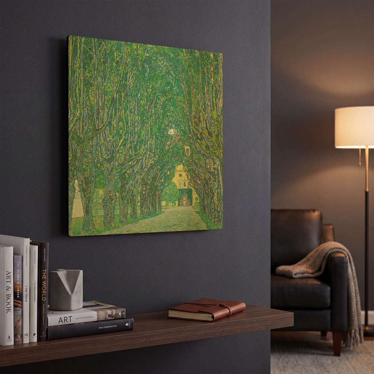 'Avenue To Kammer Castle' By Gustav Klimt Gold Metal Wall Art