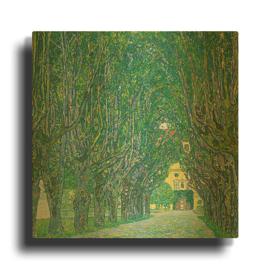 'Avenue To Kammer Castle' By Gustav Klimt Gold Metal Wall Art