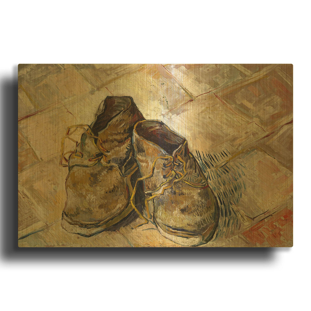 'Shoes' By Vincent Van Gogh Gold Metal Wall Art