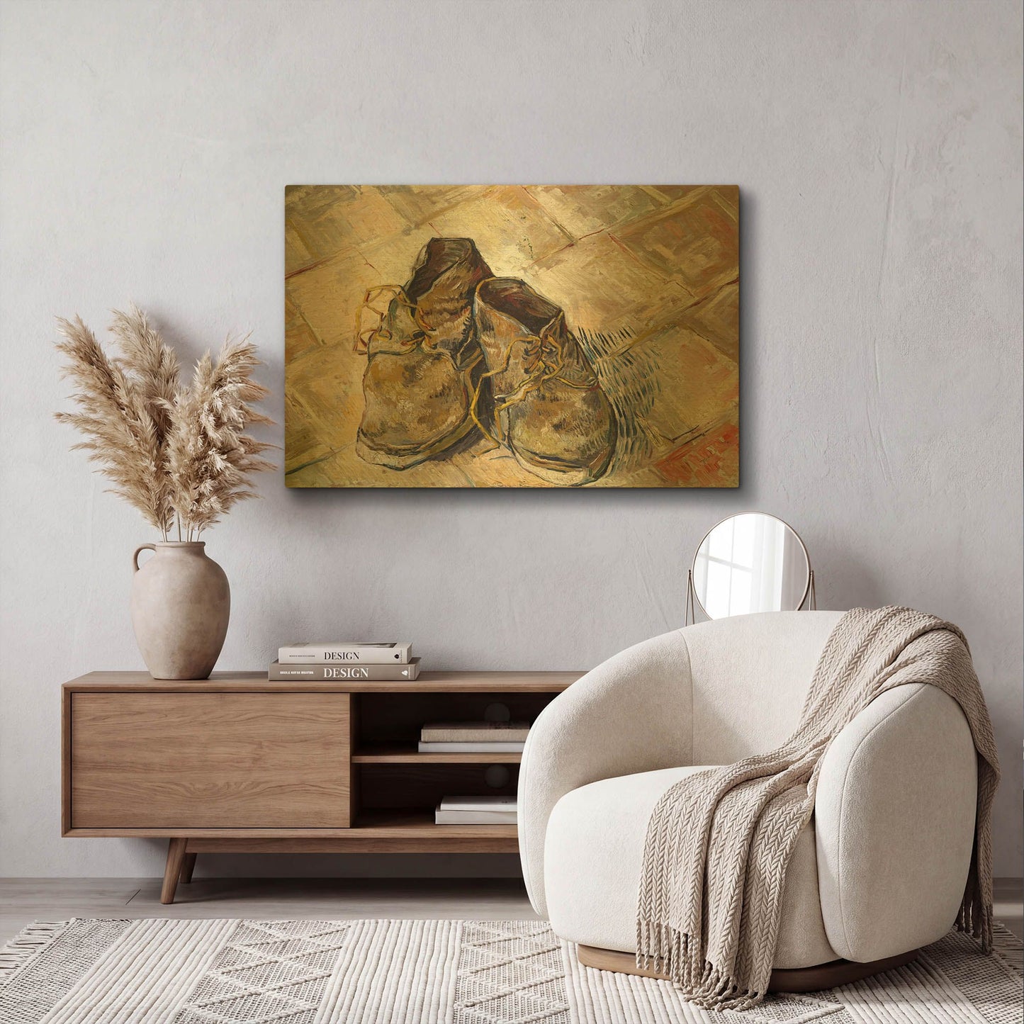 'Shoes' By Vincent Van Gogh Gold Metal Wall Art