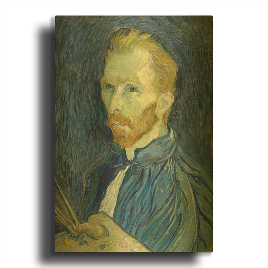 'Self-Portrait 1889' By Vincent Van Gogh Gold Metal Wall Art