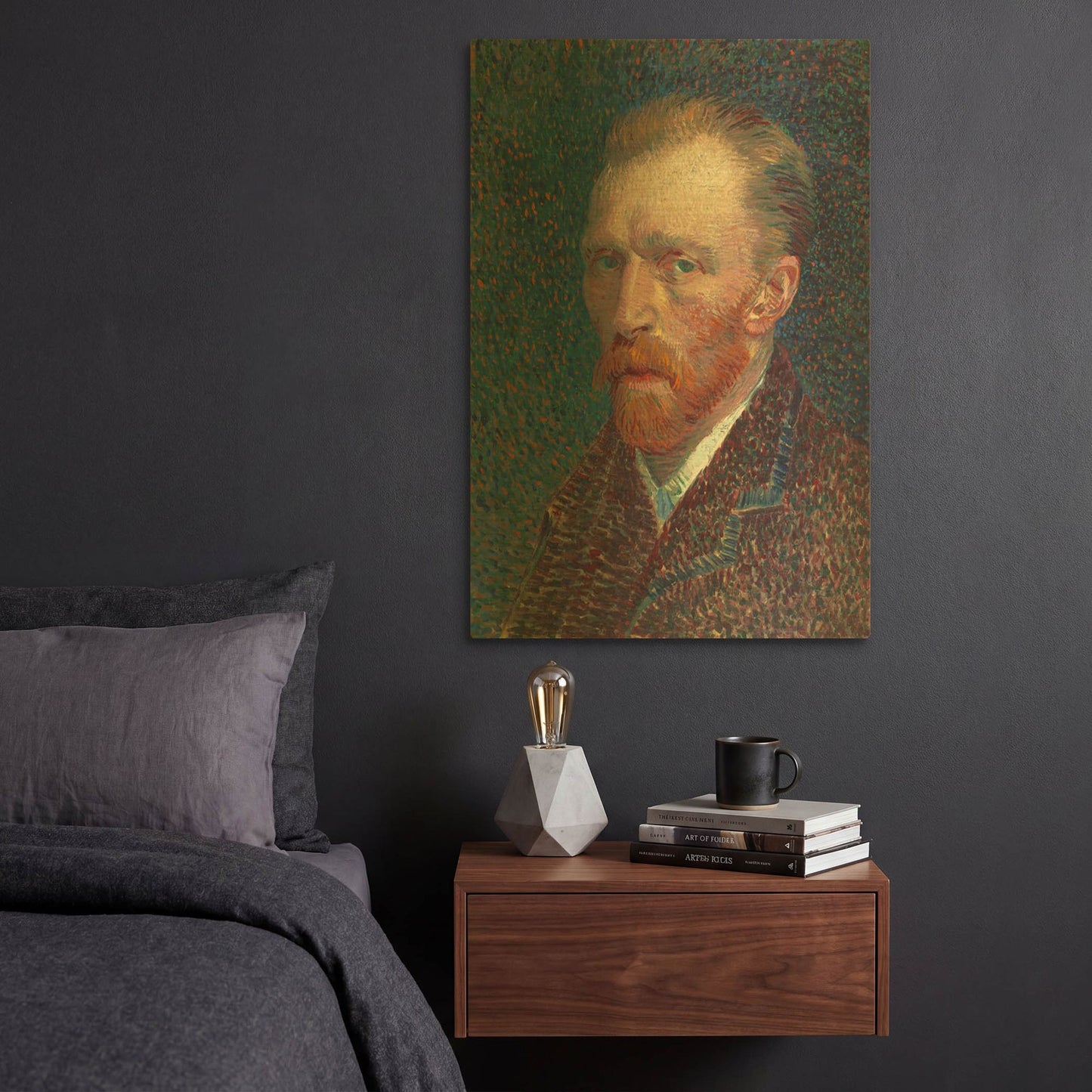 'Self-Portrait 1887' By Vincent Van Gogh Gold Metal Wall Art