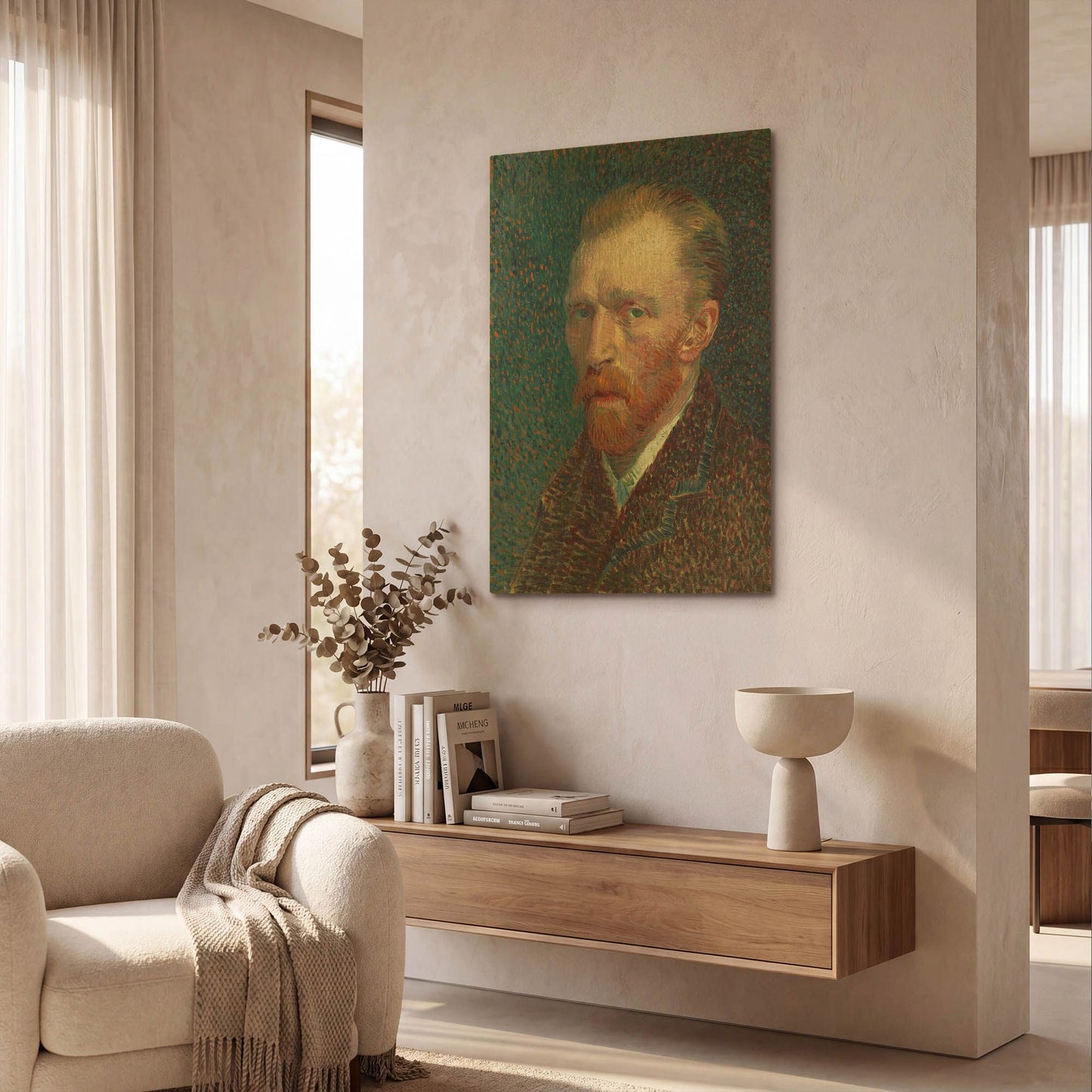 'Self-Portrait 1887' By Vincent Van Gogh Gold Metal Wall Art