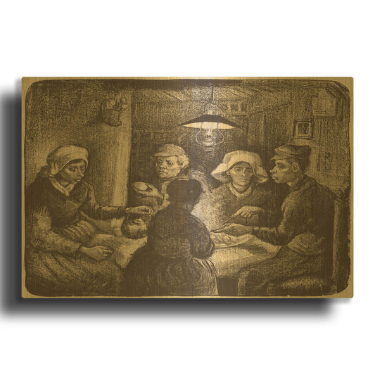 'Potato Eaters' By Vincent Van Gogh Gold Metal Wall Art