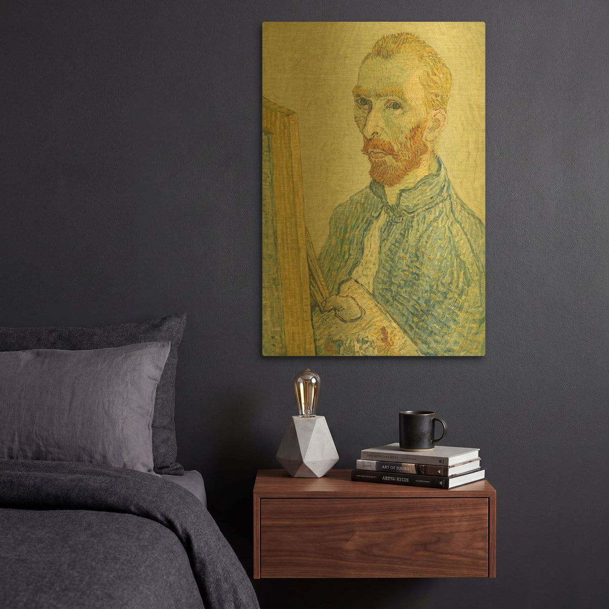 'Portrait Of Vincent Van Gogh' By Vincent Van Gogh Gold Metal Wall Art