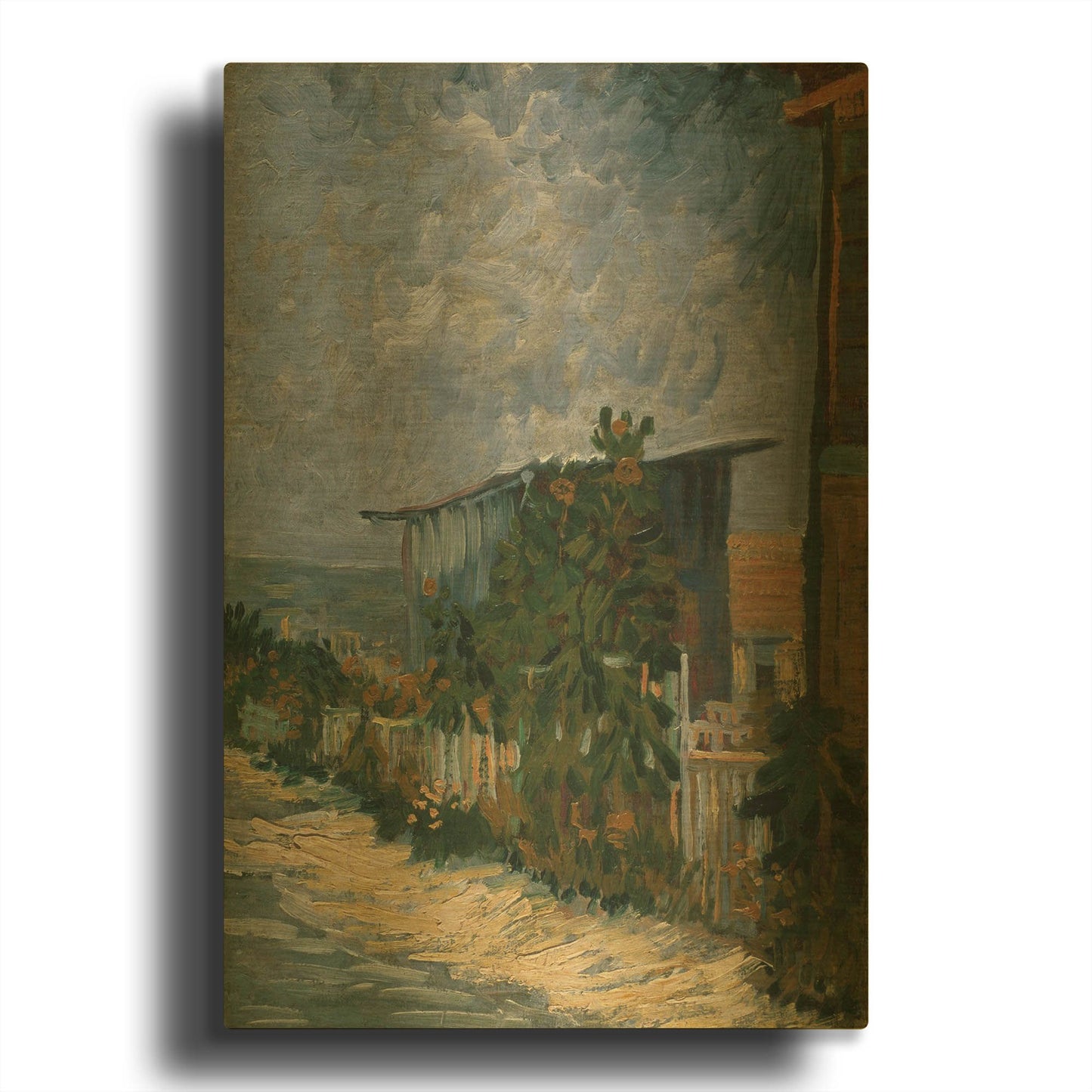 'Shelter On Montmartre' By Vincent Van Gogh Gold Metal Wall Art