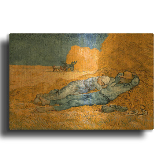 'Noon, Rest From Work' By Vincent Van Gogh Gold Metal Wall Art