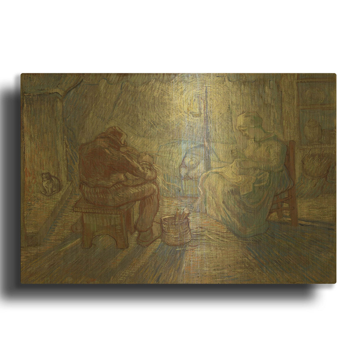 'Night After Millet' By Vincent Van Gogh Gold Metal Wall Art