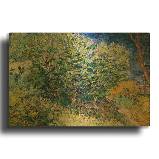 'Lilac Bush' By Vincent Van Gogh Gold Metal Wall Art