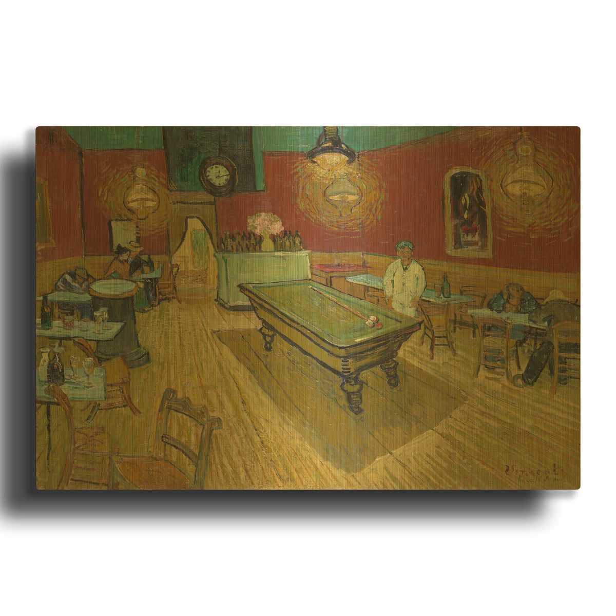 'Le Cafe De Nuit' By Vincent Van Gogh Gold Metal Wall Art