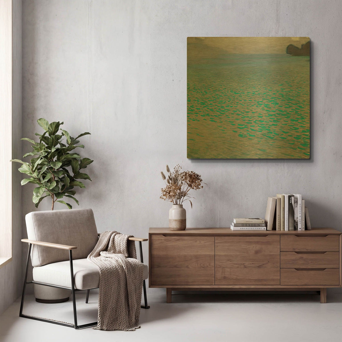 'Attersee' By Gustav Klimt Gold Metal Wall Art