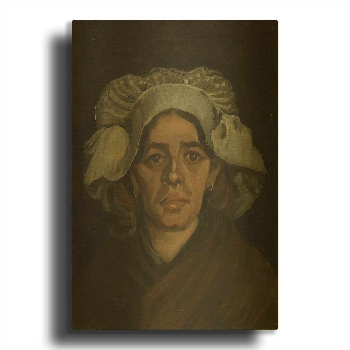 'Head Of A Woman 3' By Vincent Van Gogh Gold Metal Wall Art