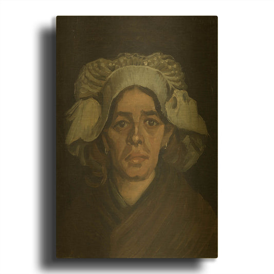 'Head Of A Woman 3' By Vincent Van Gogh Gold Metal Wall Art