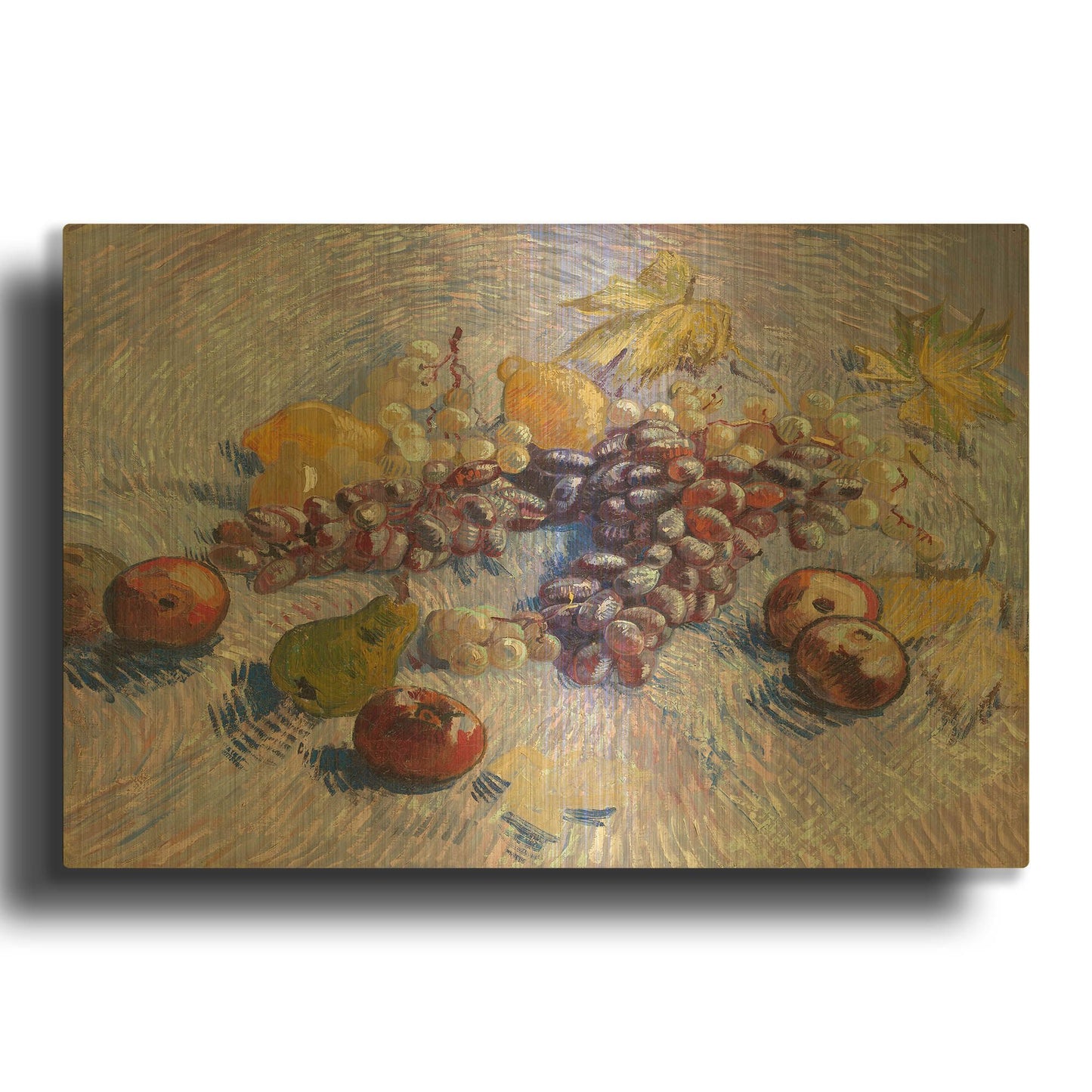 'Graper, Lemons Pears And Apples 1887' By Vincent Van Gogh Gold Metal Wall Art