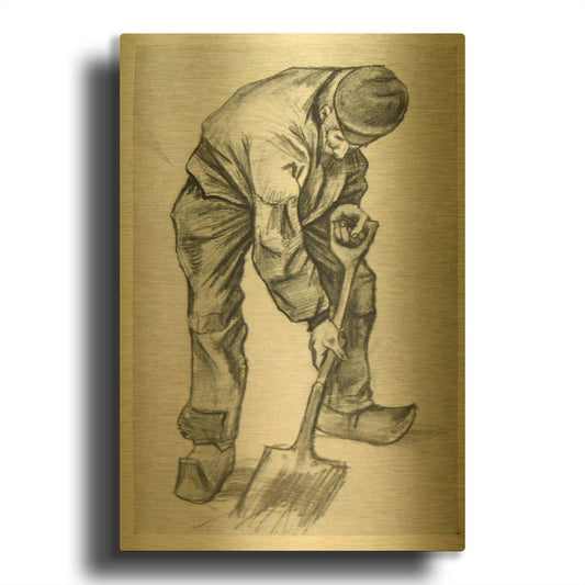 'Digger' By Vincent Van Gogh Gold Metal Wall Art