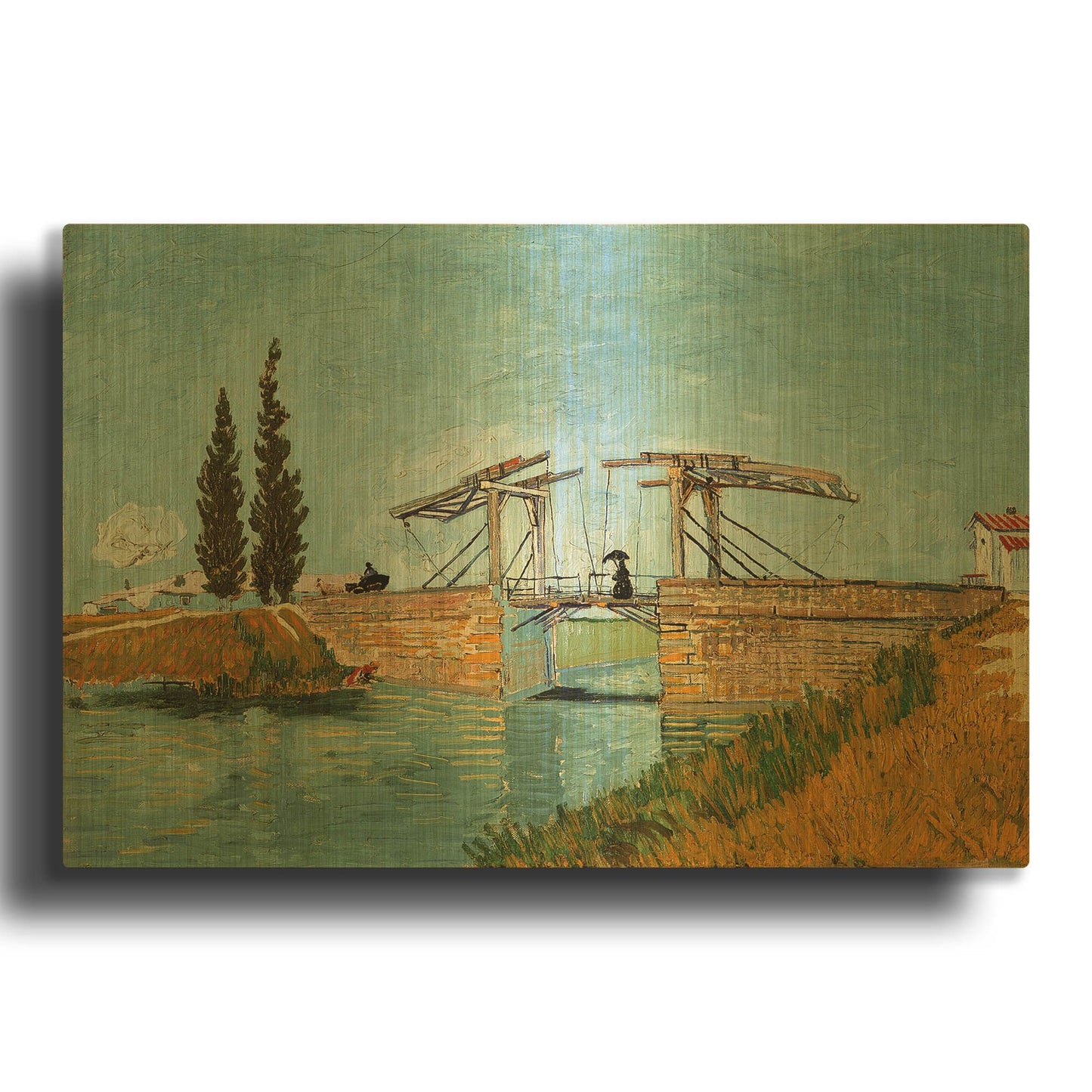 'Die Zugbrucke' By Vincent Van Gogh Gold Metal Wall Art
