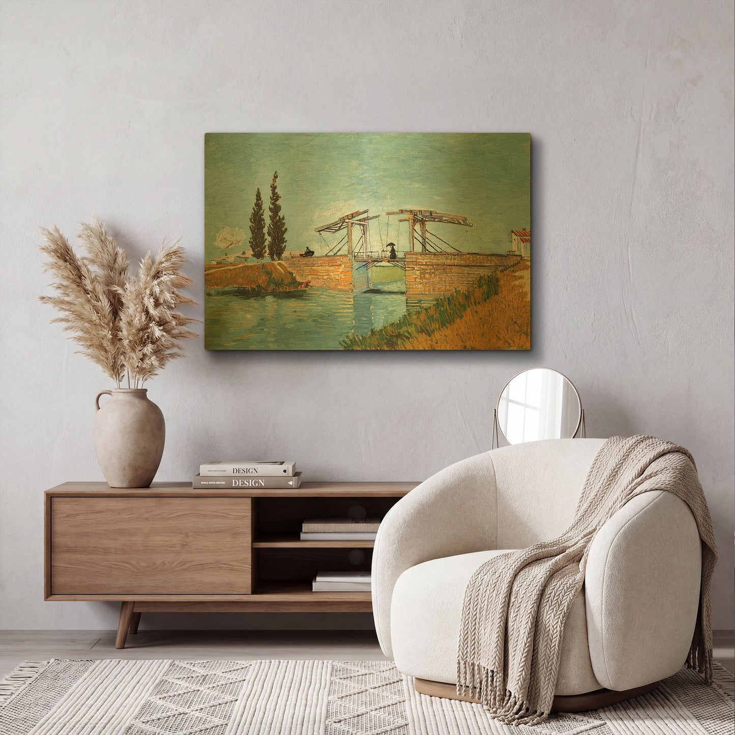 'Die Zugbrucke' By Vincent Van Gogh Gold Metal Wall Art
